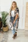 Black & Blush Print Kimono