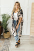 Black & Blush Print Kimono