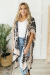 Black & Blush Print Kimono
