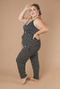 Black & White Striped Surplice Jumpsuit