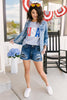 Born In The USA Graphic Tee In Baby Blue