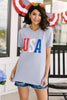 Born In The USA Graphic Tee In Baby Blue