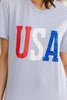 Born In The USA Graphic Tee In Baby Blue