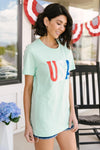 Born In The USA Graphic Tee In Mint