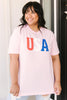 Born In The USA Graphic Tee In Pink