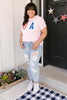 Born In The USA Graphic Tee In Pink