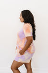Brushed Knit Tie Dye Lounge Top In Coral