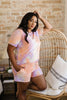 Brushed Knit Tie Dye Lounge Top In Coral