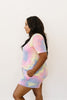 Brushed Knit Tie Dye Lounge Top In Blue