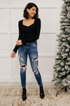 Buffalo Plaid Peek-A-Boo Skinnies