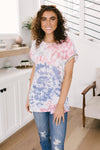 Burst Of Color Top In Baby Blue