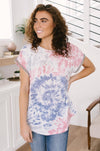 Burst Of Color Top In Baby Blue