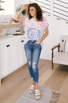 Burst Of Color Top In Baby Blue