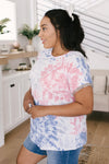 Burst Of Color Top In Baby Blue