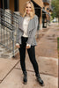 Business Casual Striped Jacket in Black