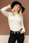 Button Sleeve Elegance Turtleneck Sweater In Ivory