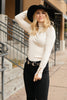 Button Sleeve Elegance Turtleneck Sweater In Ivory