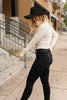 Button Sleeve Elegance Turtleneck Sweater In Ivory