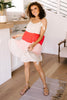 Color Block Ruffles Midi Dress In Pink