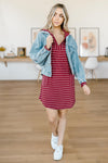 Casually Dressed Up Dress in Burgundy