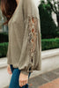 Chloe Lace & Drape Sweater in Olive