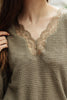 Chloe Lace & Drape Sweater in Olive
