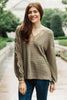 Chloe Lace & Drape Sweater in Olive