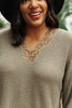 Chloe Lace & Drape Sweater in Olive