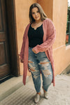 Choose Me Chunky Cardigan in Rose