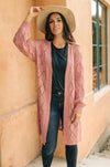 Choose Me Chunky Cardigan in Rose