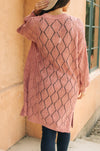 Choose Me Chunky Cardigan in Rose