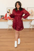 Mia Sequin Dress in Wine
