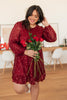 Mia Sequin Dress in Wine