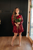 Mia Sequin Dress in Wine