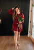 Mia Sequin Dress in Wine