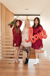 Mia Sequin Dress in Rose Gold