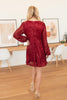 Mia Sequin Dress in Wine