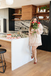 Mia Sequin Dress in Rose Gold