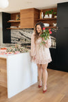 Mia Sequin Dress in Rose Gold
