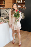 Mia Sequin Dress in Rose Gold