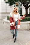 Chunky Patterns Cardigan in Rust