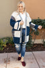 Chunky Patterns Cardigan in Teal