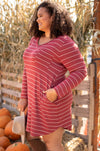 Cinnamon Striped Dress