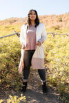 Clarissa Striped Cardigan in Mocha