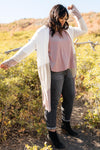 Clarissa Striped Cardigan in Mocha