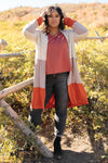 Clarissa Striped Cardigan in Paprika