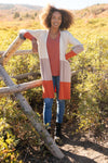Clarissa Striped Cardigan in Paprika