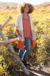 Clarissa Striped Cardigan in Paprika