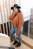Classic Cable Knit Sweater in Ginger Spice