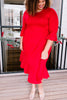 Cloudy Skies Dress in Crimson